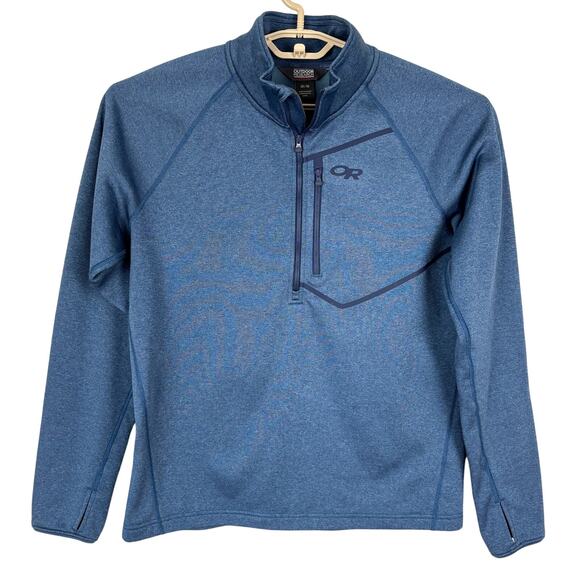 Outdoor Research Men's Starfire Zip Top 1/4 zip pullover Medium Blue hiking - Picture 1 of 7